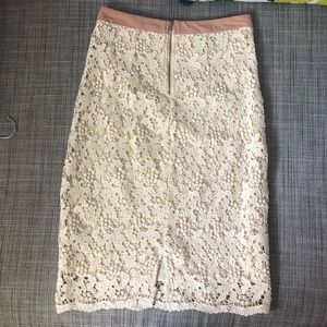 Champagne & Strawberry Lace Midi Skirt